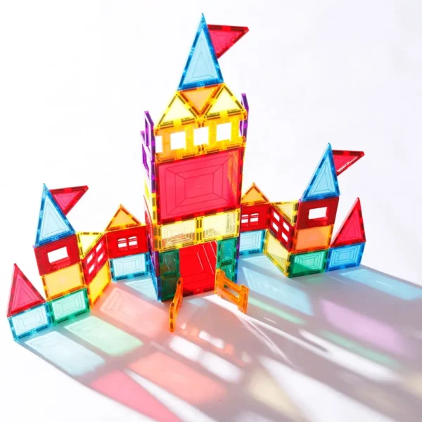 3D magnetic building tiles