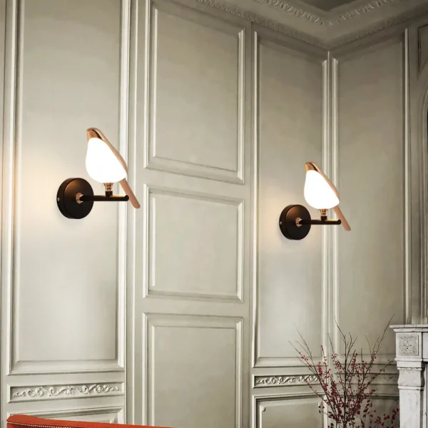 Led birds wall lamp