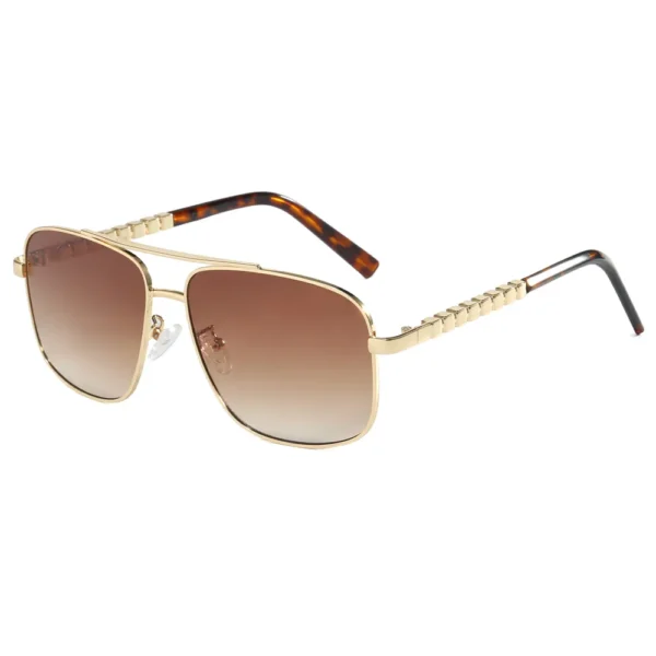 Retro Square Double Bridge Sunglasses Gradient