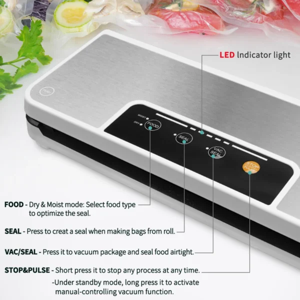 Vacuum sealer machine for food